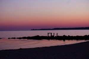 Sunset at the beach near our inn.