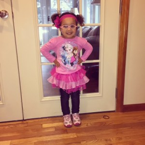 Sweet Pea chose her own outfit for her first day of preschool in January.